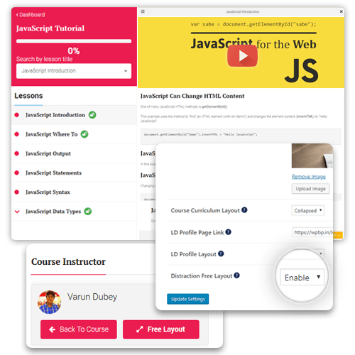 Learnmate Learndash Distraction Free Layout, Learndash Theme