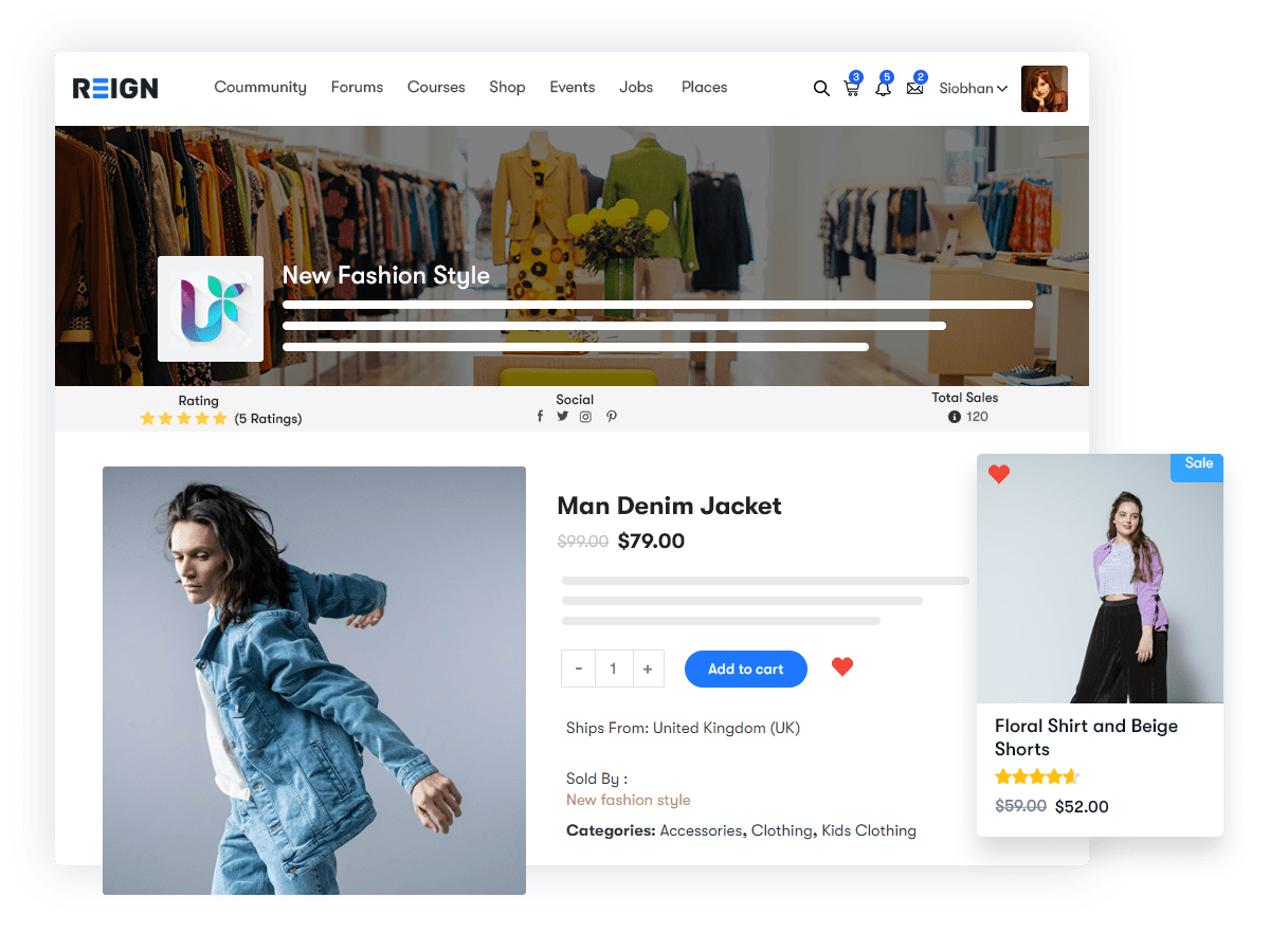 Reign Theme for WC Vendors Marketplace