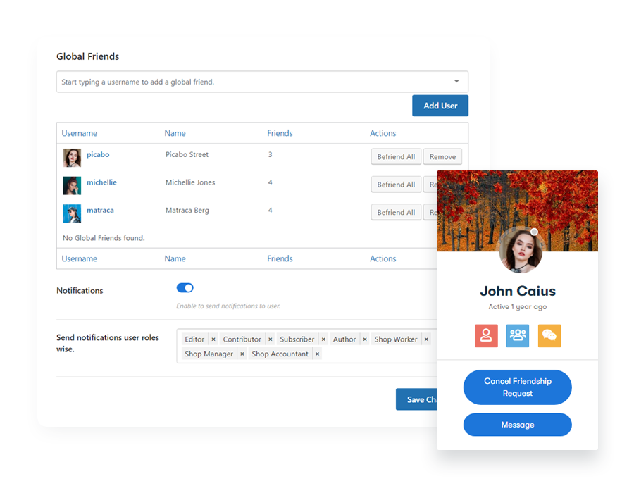 BuddyPress add Friends