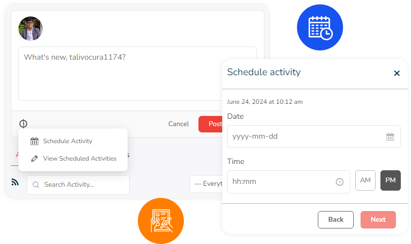 buddypress schedule activity